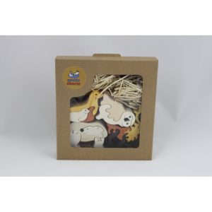 Eläinsetti, pohjoisnapa, 4kpl/pss, poro, pöllö, jääkarhu ja hylje