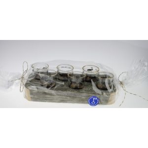 Snapsilasit, 6kpl, keloalustalla, sellofaanipakkaus