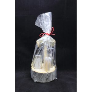 Maustesirottimet ja hammastikut, 19x12cm, pyöreä keloteline, sellofaanipakkaus