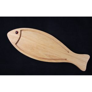 Leikkuulauta, kalan muotoinen, leppää, 50cm