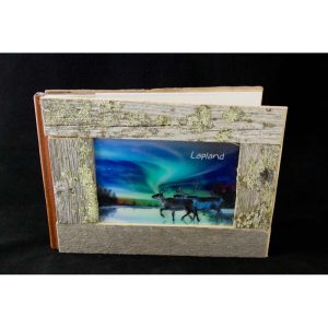 Vieraskirja, 24x17cm, kelokannet ja 3D-kuva, 50 sivua