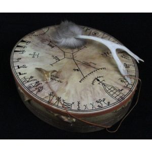Shaman drum, nr. 4, appr. 50cm, hand painted real reindeer leather