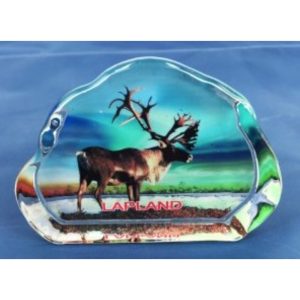 Lasikoriste, Hirvasporo ja revontulet, Lapland - Finland, 9x7cm