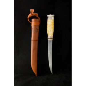 Puukko, fileerausveitsi, visa/sarvi, terä 16cm ruostumaton