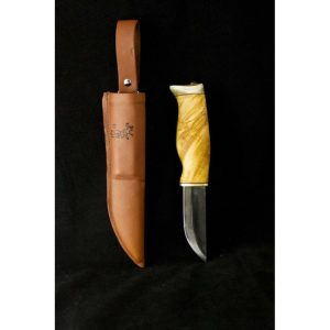 Puukko, leuku pieni, visa/sarvi, leveä terä 9cm