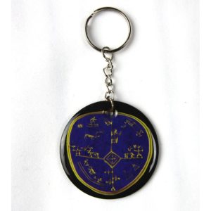 Keyring, shaman drum, blue
