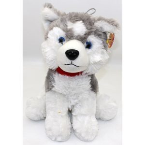 Husky, 32cm, sitting, with collar