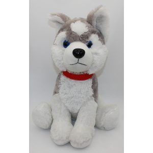Husky, 38cm, sitting, with collar