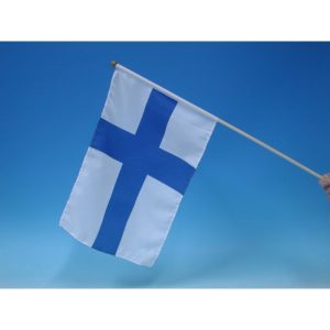 Suomen lippu, varsi 60cm, lippu 30x45 cm